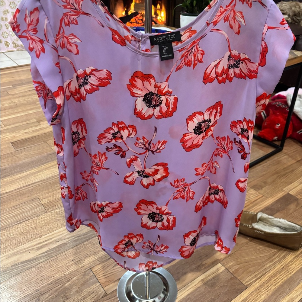 Rachel Zoe Floral Blouse - Lavender and Scarlet